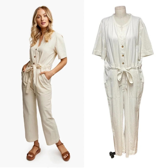 ABLE Shirley Utility Jumpsuit in Antique White‎ Size US XXL - Picture 1 of 11